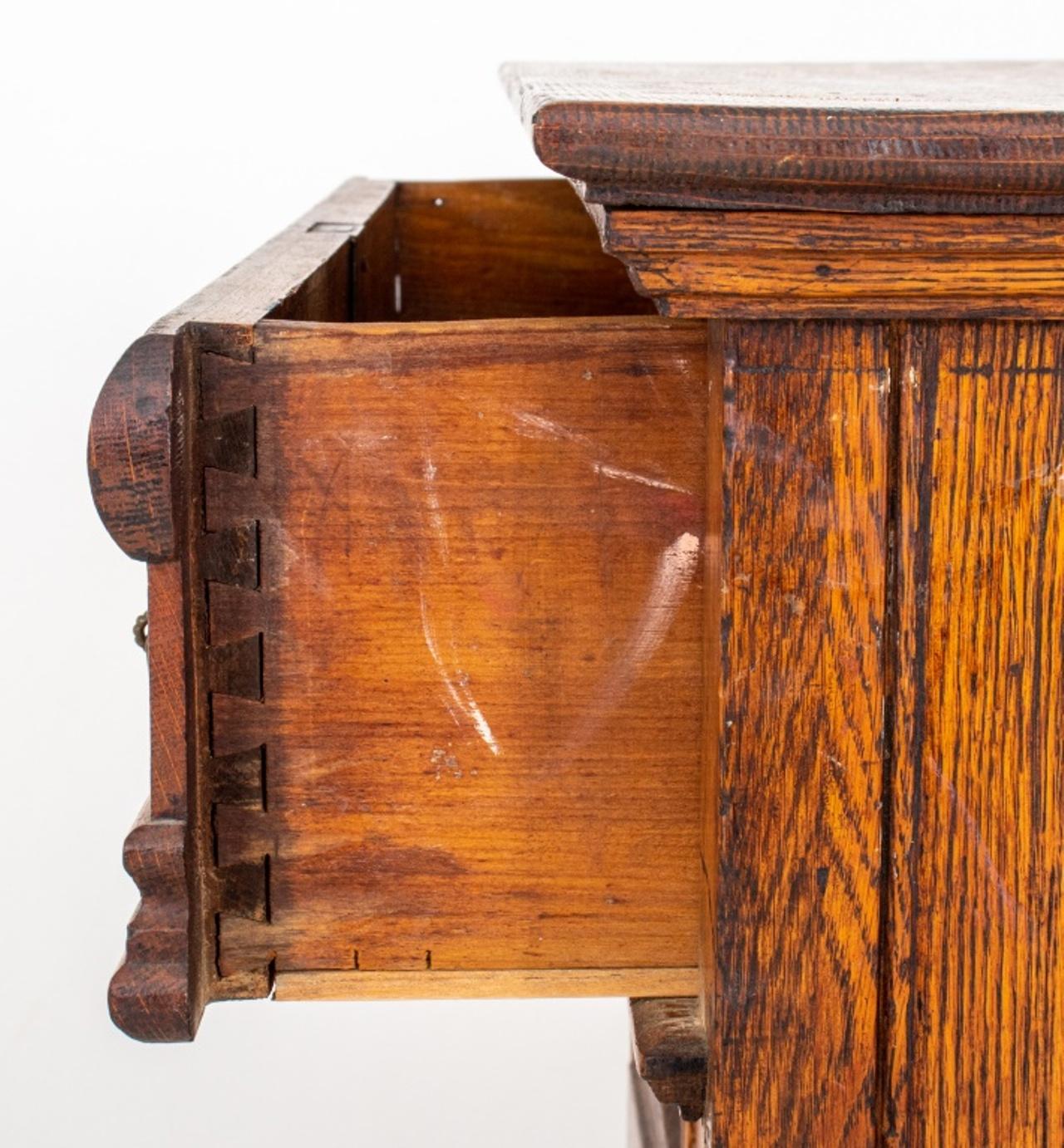 American Tiger Oak Chest of Drawers, circa 1900 4