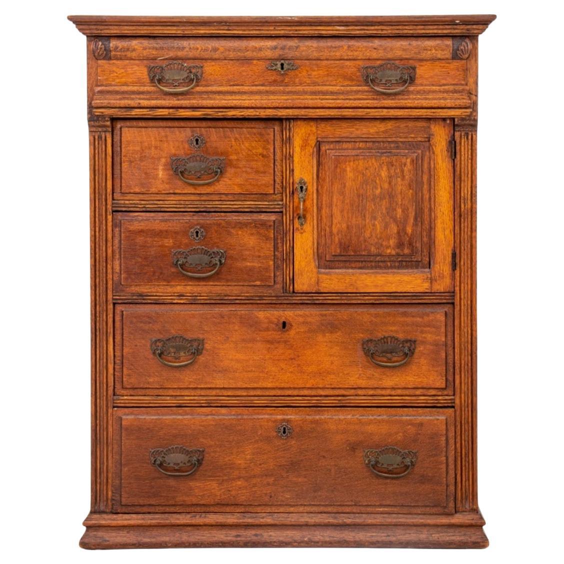 American Tiger Oak Chest of Drawers, circa 1900