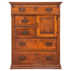 Antique American Tiger Oak Chest of Drawers, circa 1900