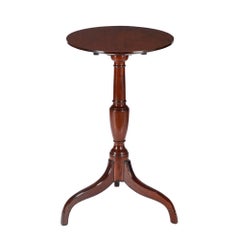 American tilt top spider leg oval candle stand, 1790-1810
