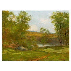 American Tonalist Impressionist Painting “Midsummer” by Cullen Yates
