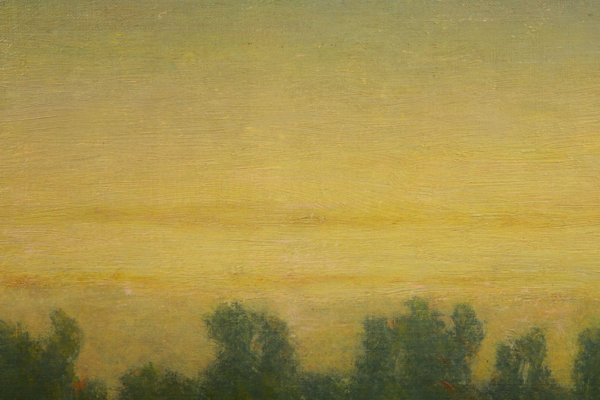 American Tonalist Landscape Painting “Valley of the Oise” by William Sartain For Sale 14