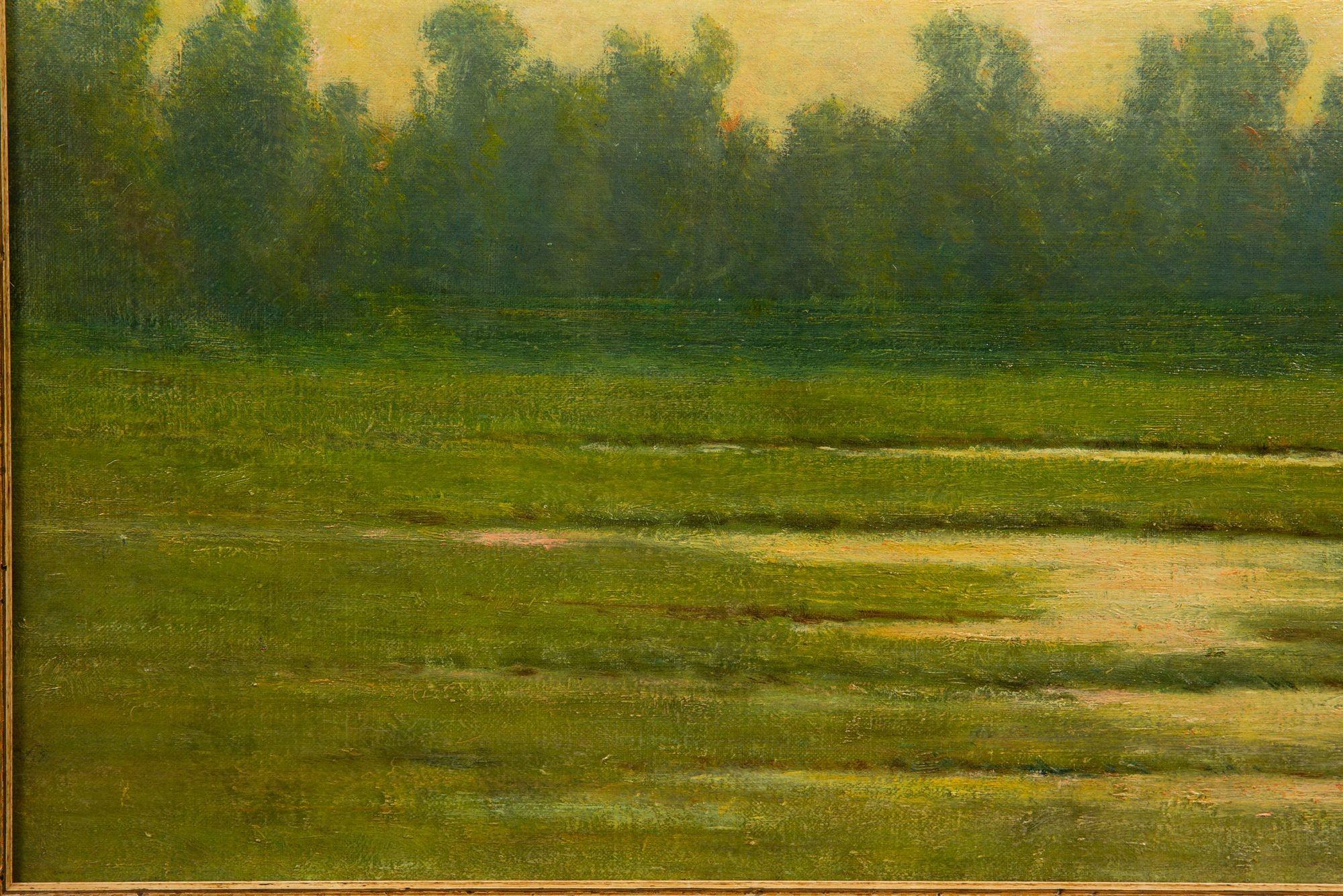 20th Century American Tonalist Landscape Painting “Valley of the Oise” by William Sartain For Sale