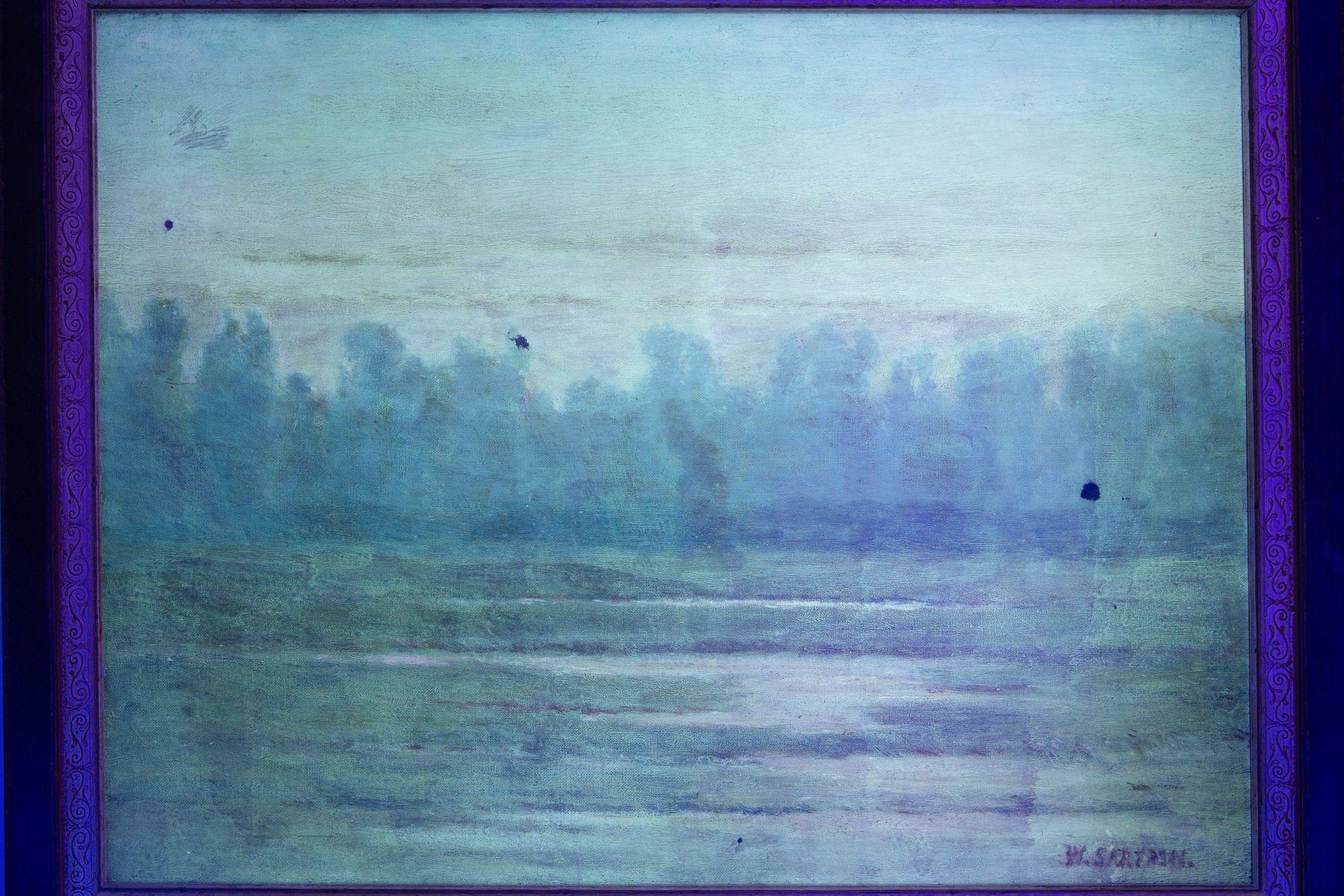 American Tonalist Landscape Painting “Valley of the Oise” by William Sartain For Sale 3