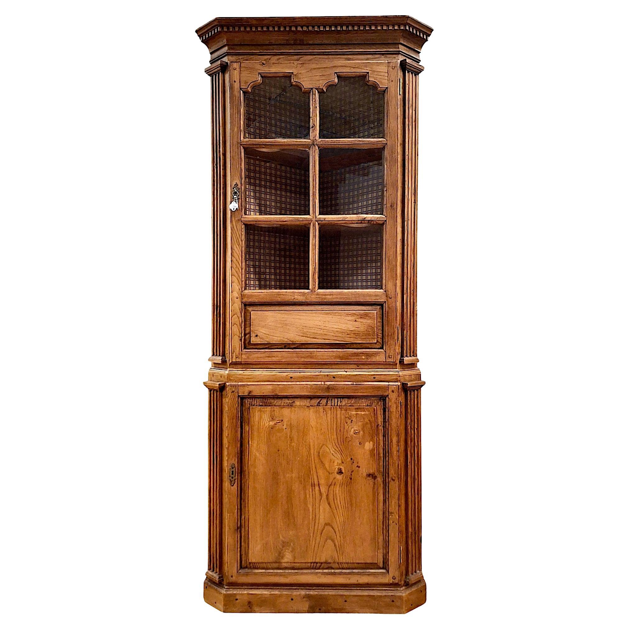 American Traditional Corner Cabinet with Architectural Detailing