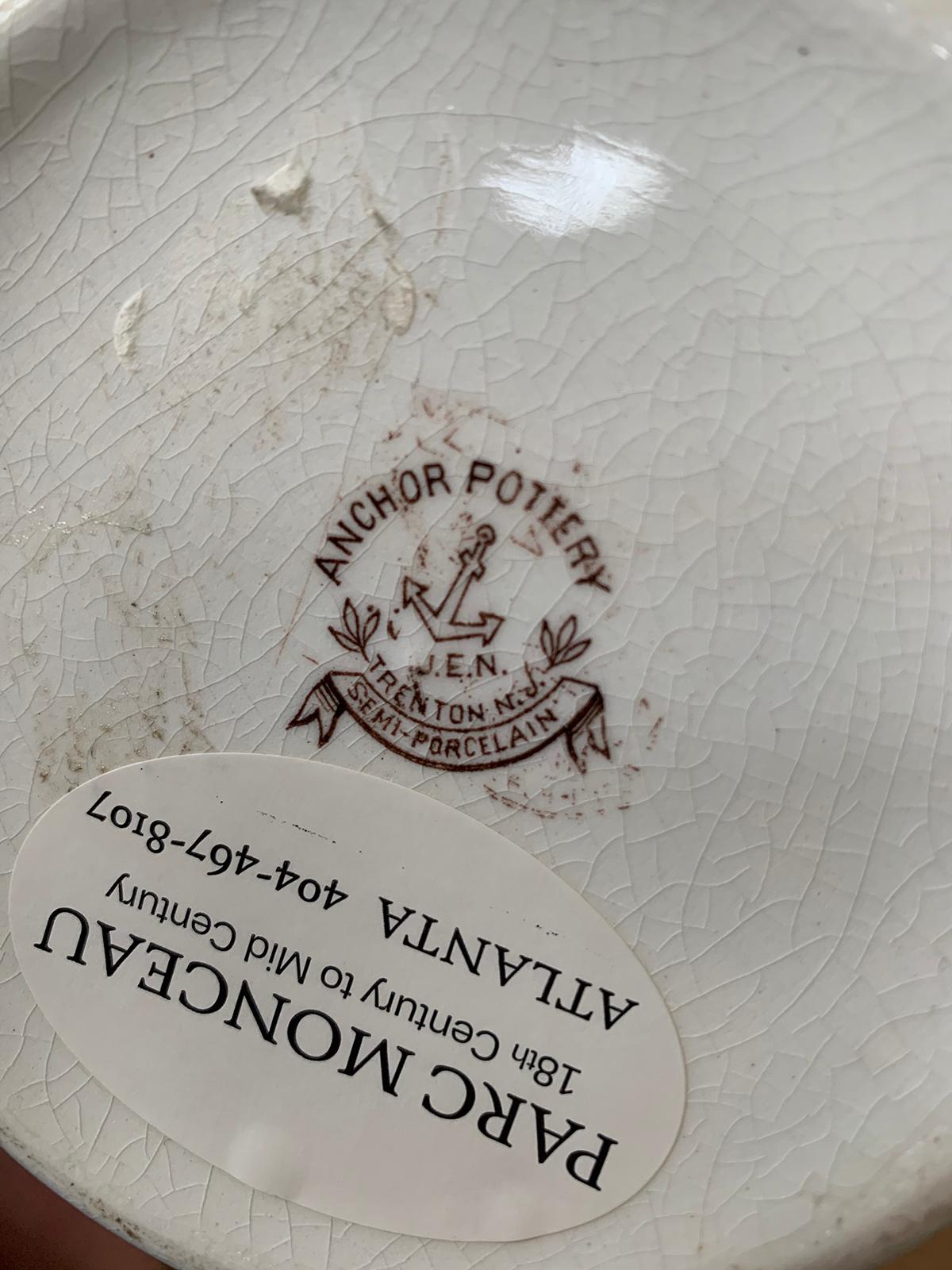 Américain Tasse en porcelaine américaine Transferware avec cheval/équitation par Anchor Pottery en vente