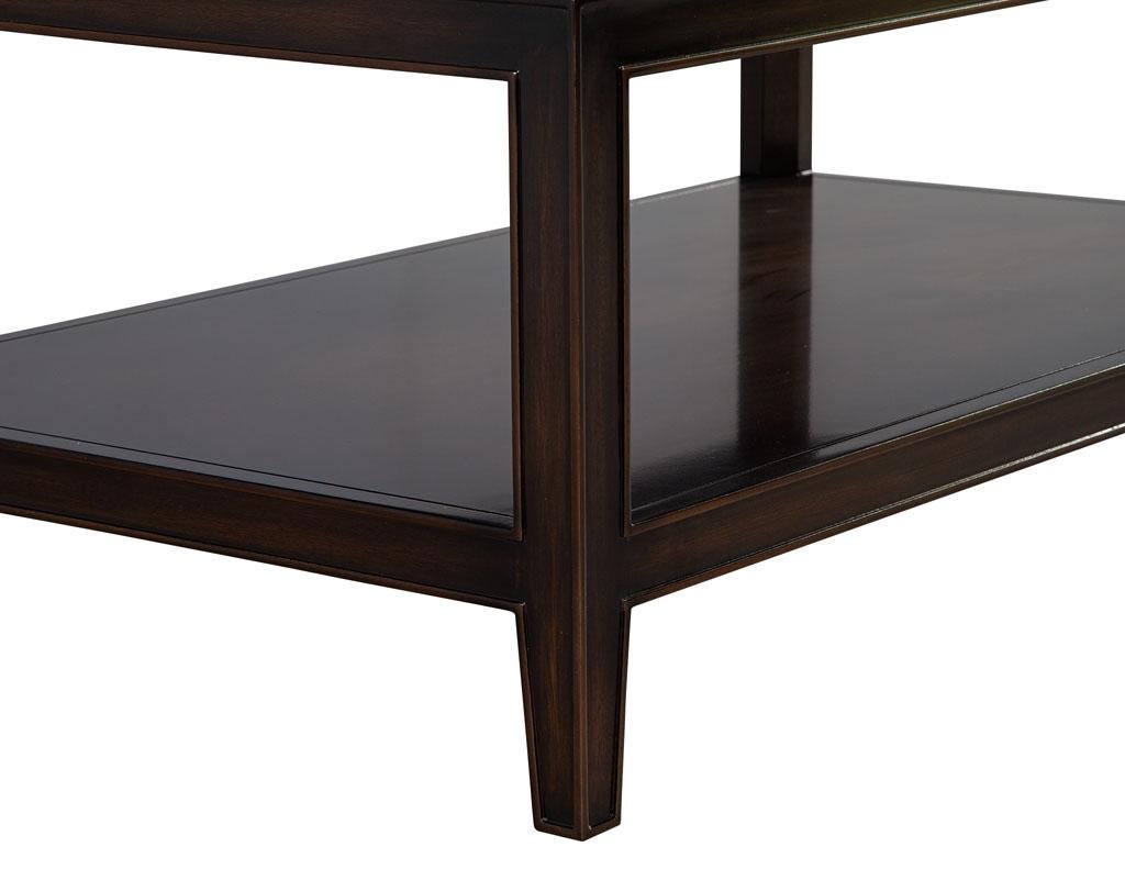 Contemporary American Transitional Mahogany 2 Tier Coffee Table For Sale