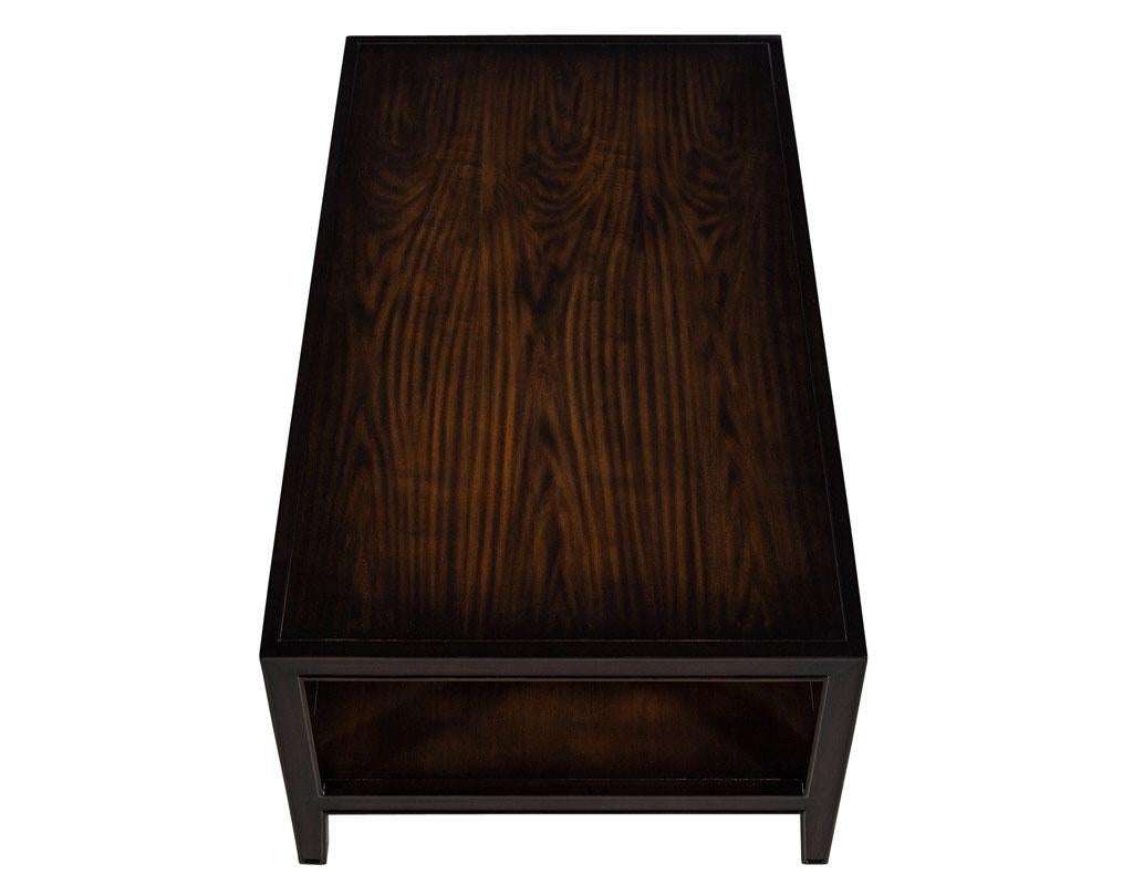 American Transitional Mahogany 2 Tier Coffee Table For Sale 1