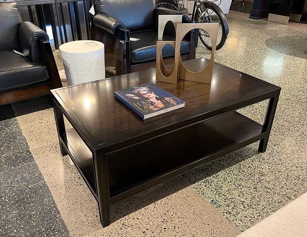American Transitional Mahogany 2 Tier Coffee Table For Sale 2