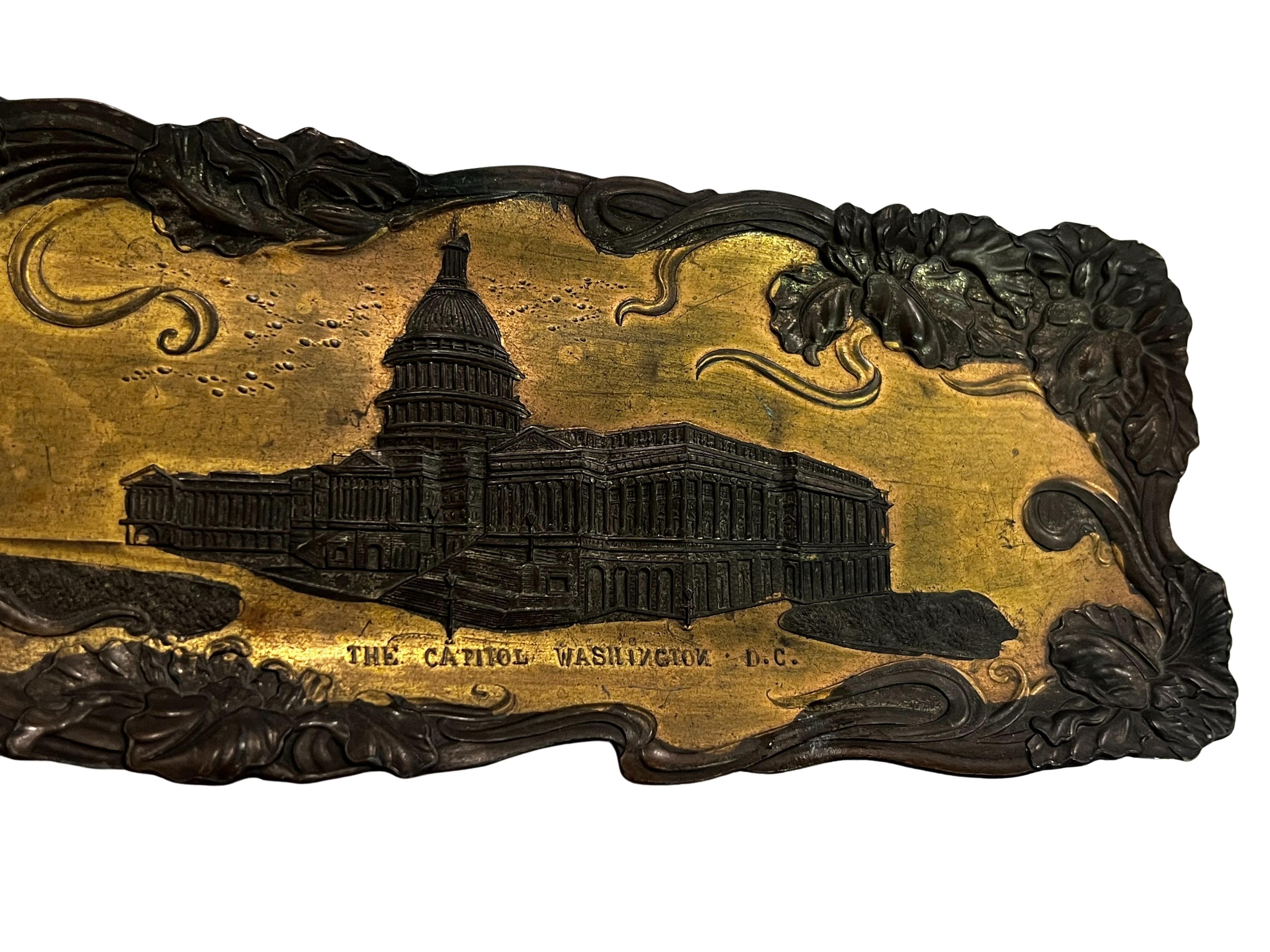 Early 20th Century American tray, Capitol Washington D.C., Jugendstil Art Nouveau, 1900, New York For Sale