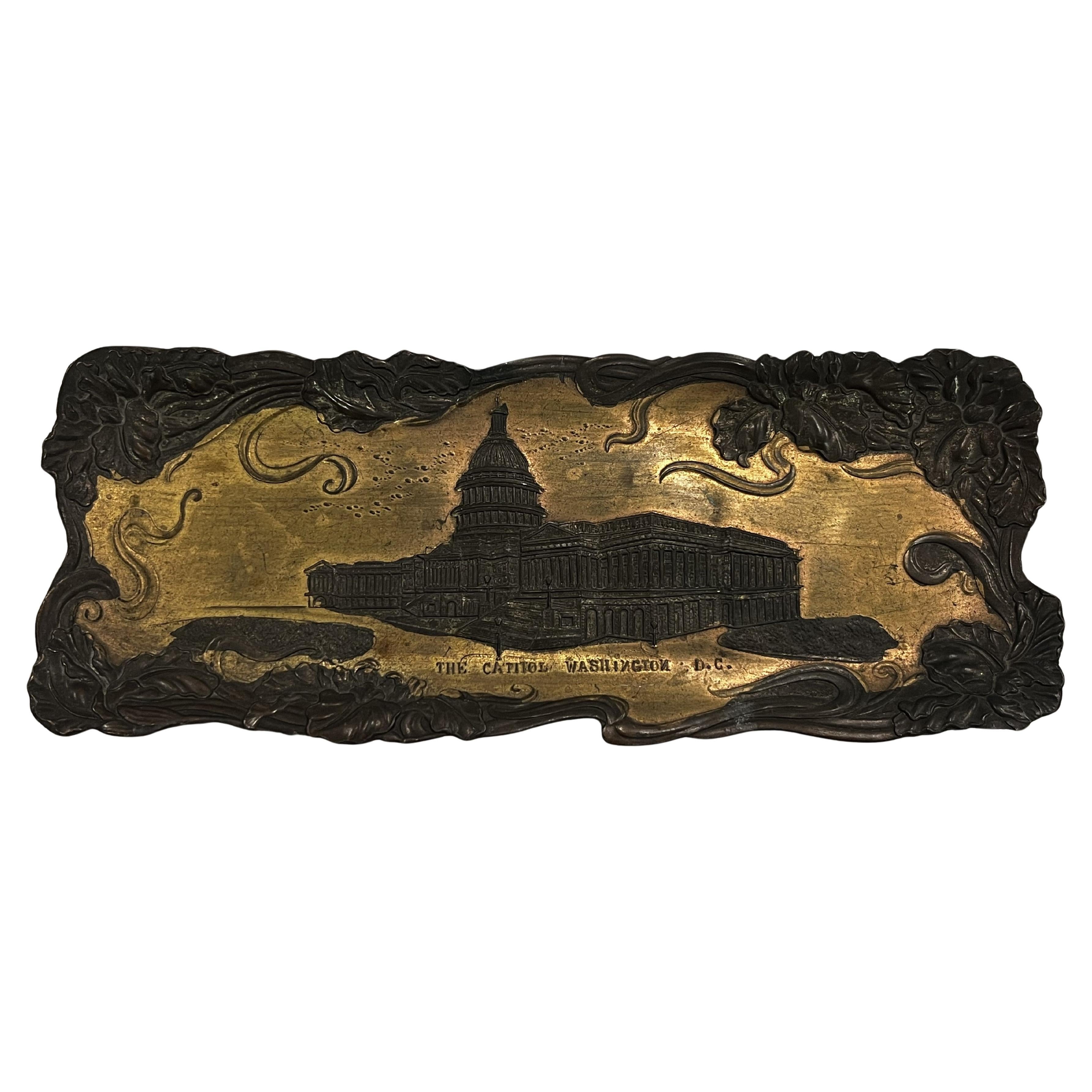 American tray, Capitol Washington D.C., Jugendstil Art Nouveau, 1900, New York For Sale