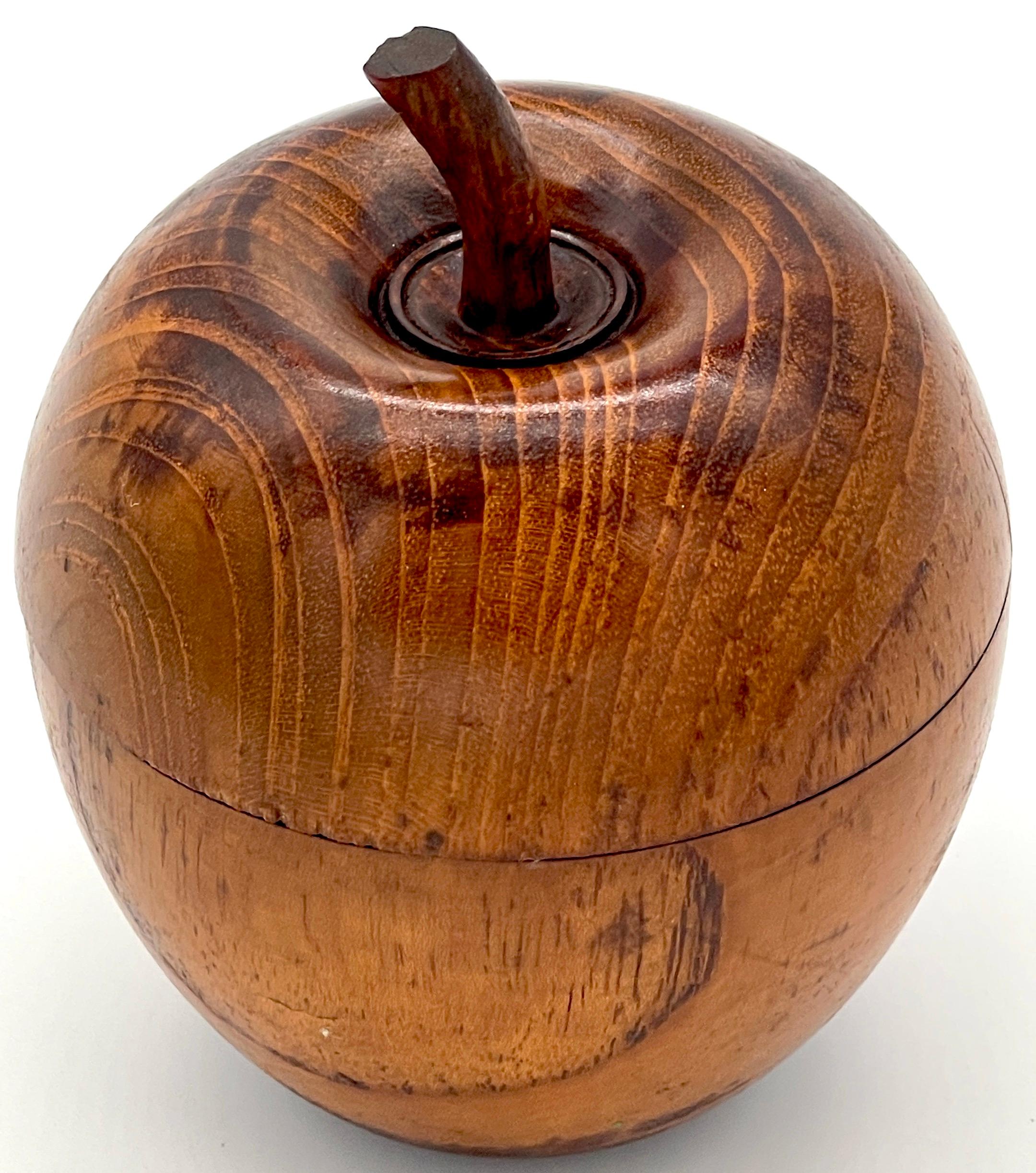 American Treen Apple Motif Tea Caddy, 1900s For Sale 4