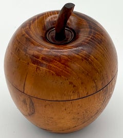 American Treen Apple Motif Tea Caddy, 1900s