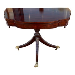 Antique American Trick Leg Card Table with Classically Carved Urn Base, circa 1820