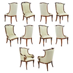 American Upholstered Dining Chairs, Set of 10