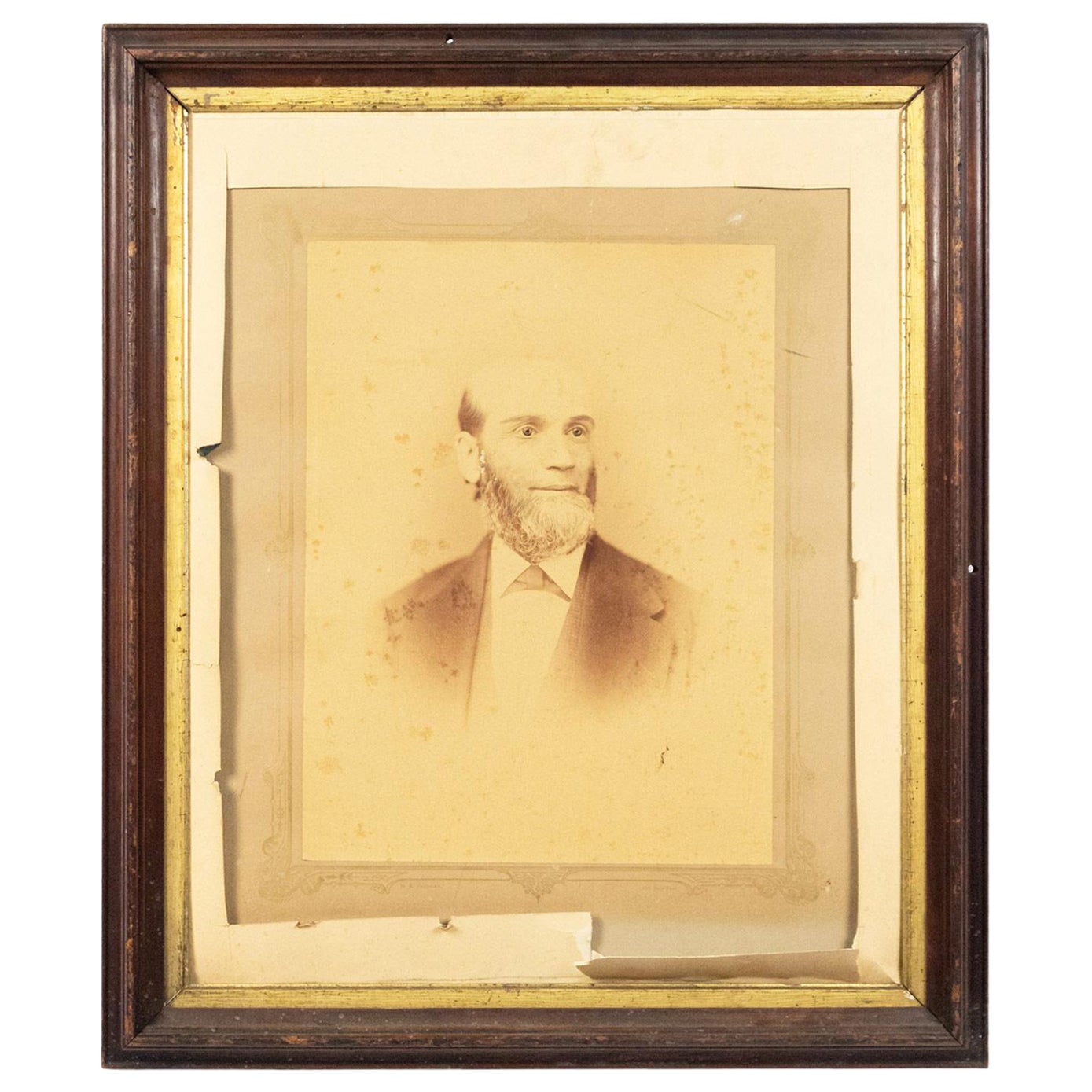 American Victorian Balding Man Portrait For Sale