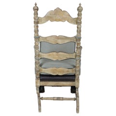 American Victorian Beige Wooden Platform Rocker