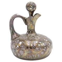 American Victorian Black, Starr & Frost Silver and Glass Decanter