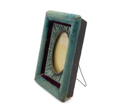 American Victorian Blue Velvet Picture Frame