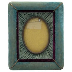 American Victorian Blue Velvet Picture Frame