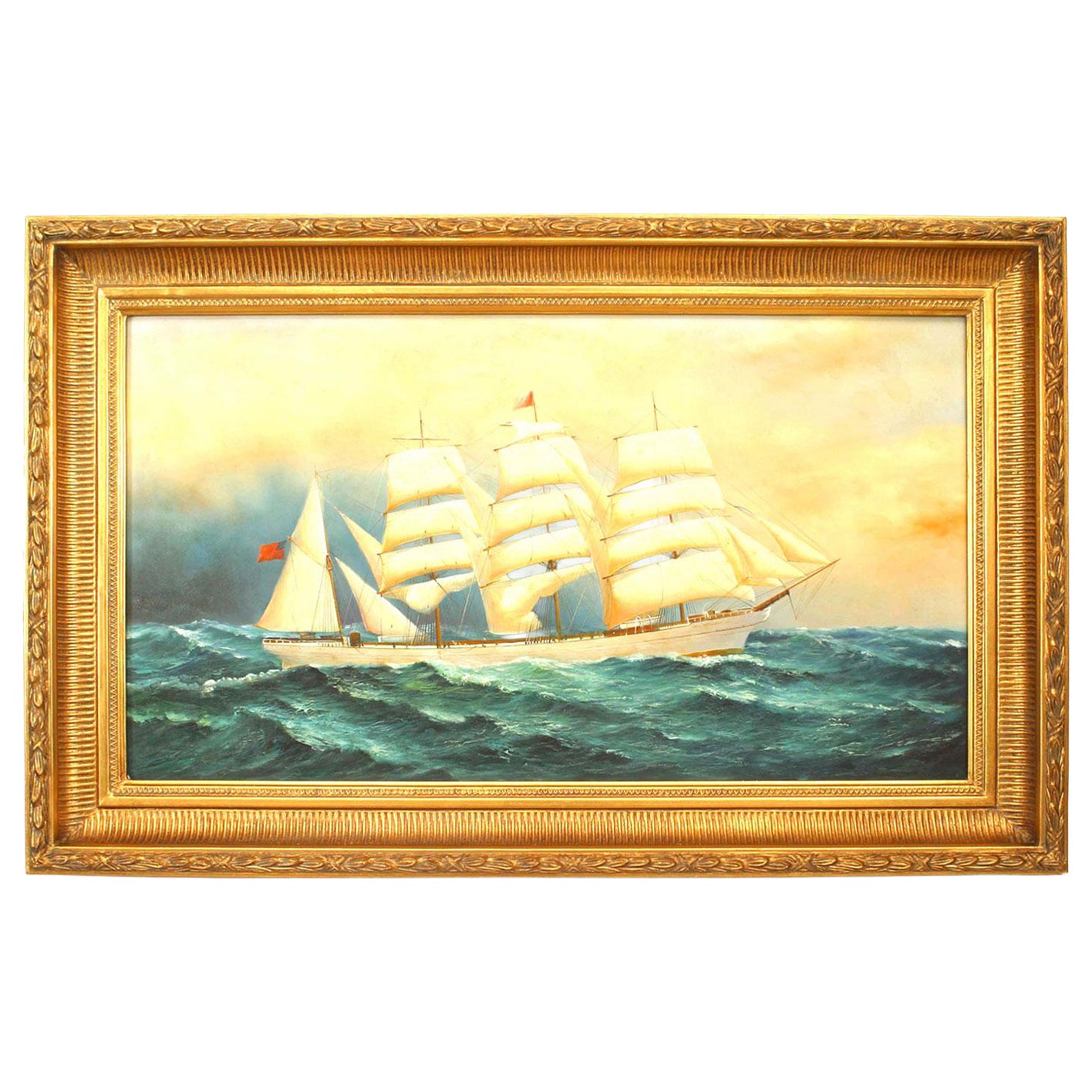 American Victorian Boat Painting