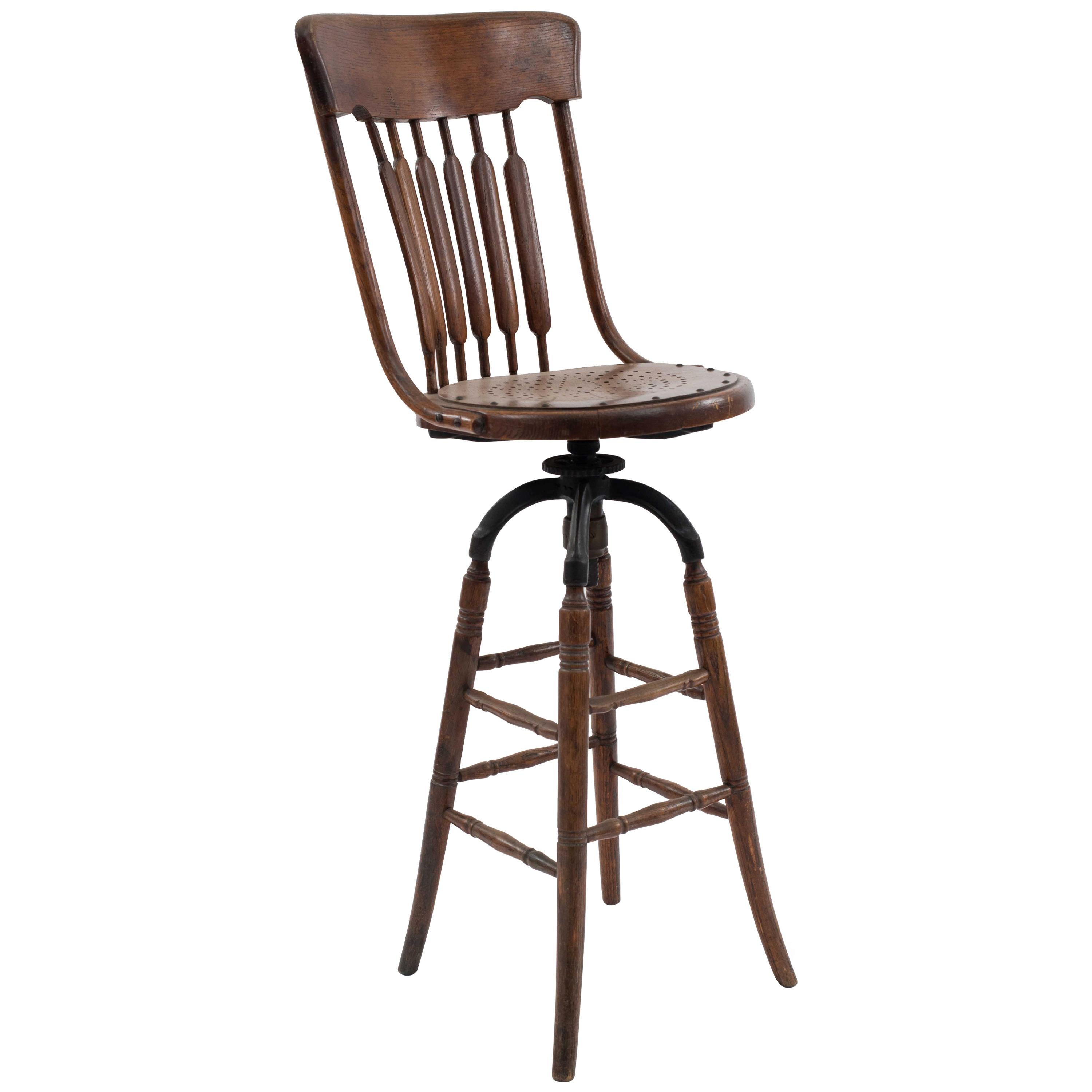 American Victorian Bookkeepers Swivel Stool