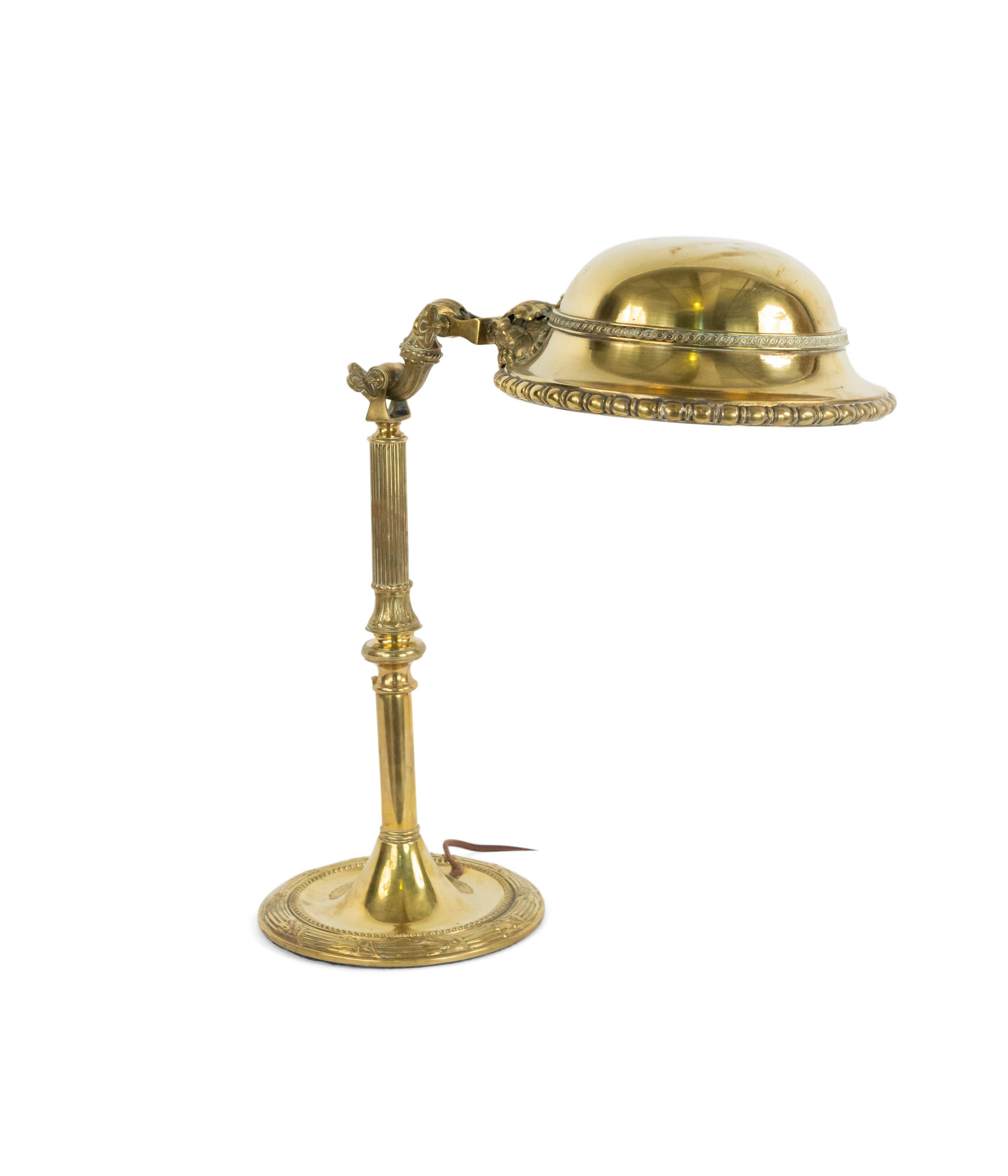 20th Century American Victorian Brass Gorham Student Lamp For Sale