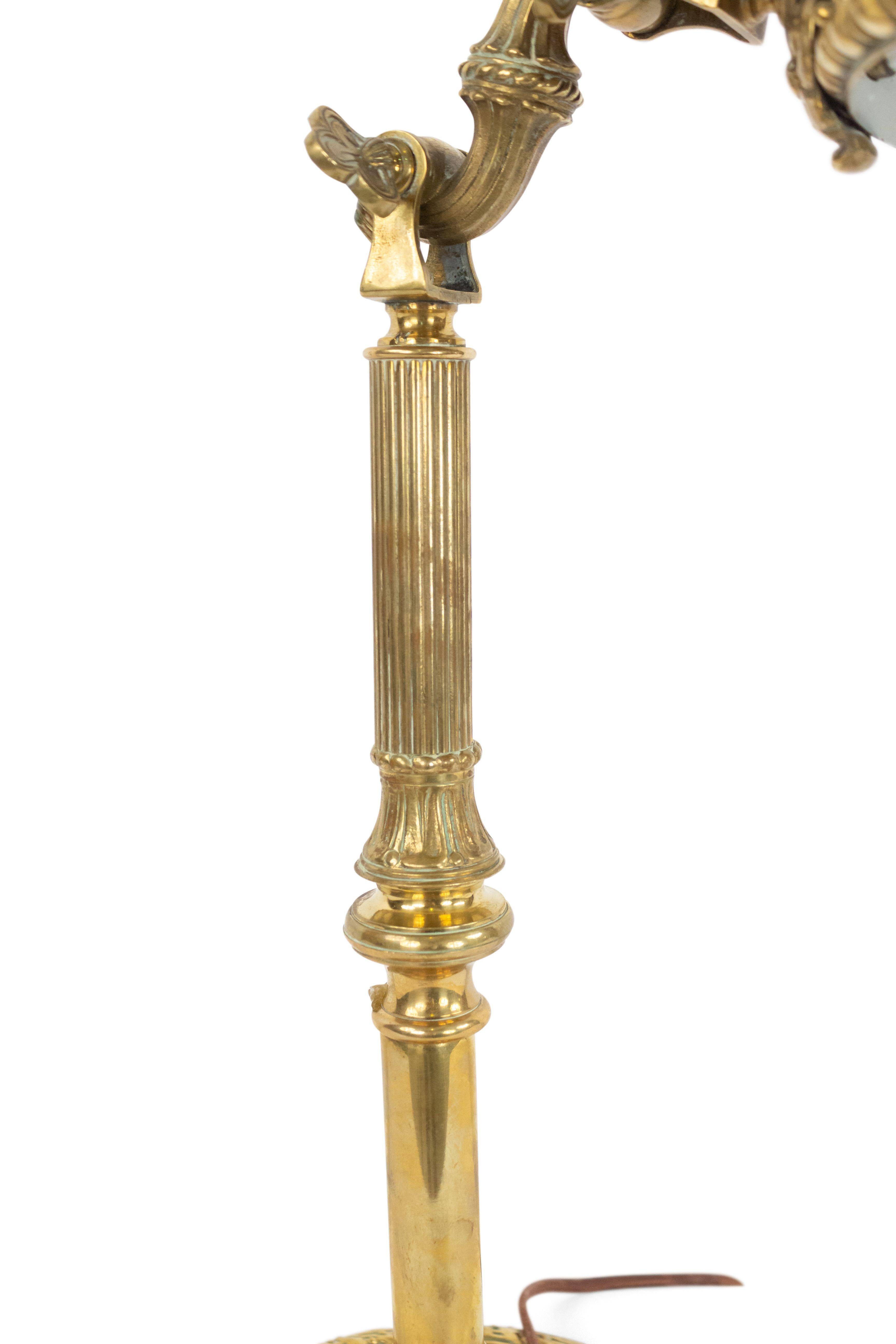 American Victorian Brass Gorham Student Lamp For Sale 1