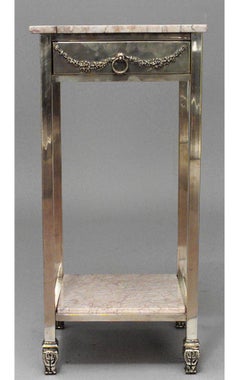 American Victorian Brass and Marble End Table