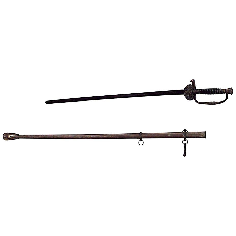 Sabre de présentation victorien américain en bronze avec écureuil