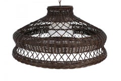 American Victorian Brown Wicker Chandelier