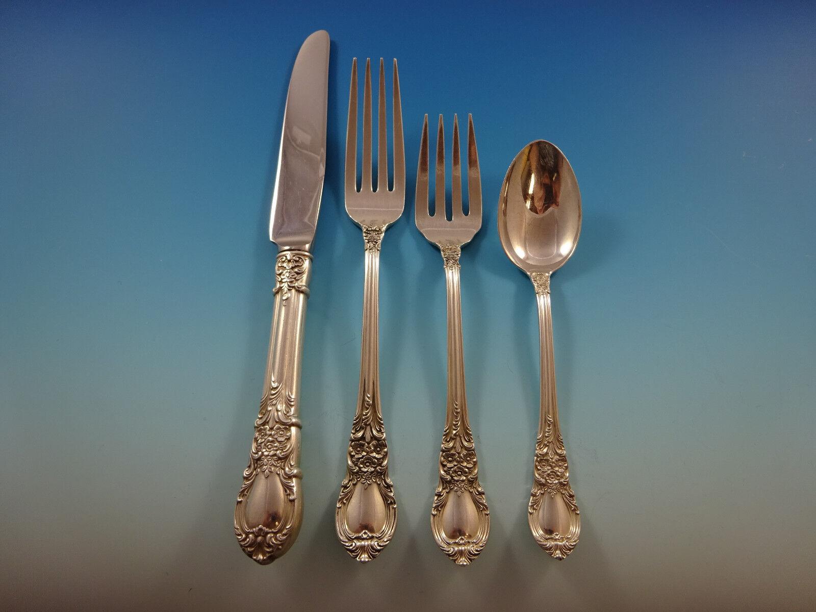 Argento 925 American Victorian by Lunt Silver Set di posate in argento Sterling 8 Servizio 40 Pezzi in vendita