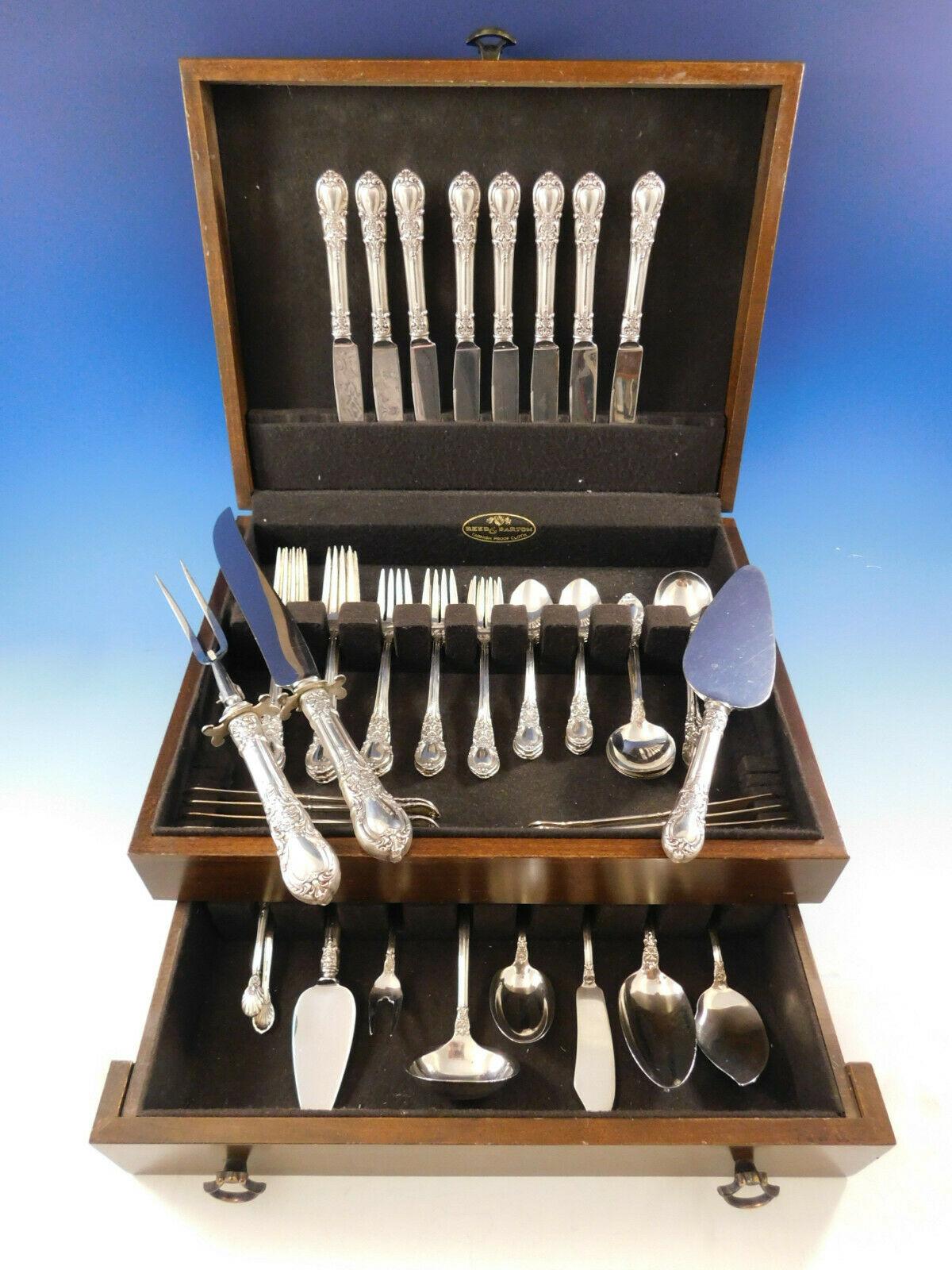 American Victorian by Lunt Sterling Silver Flatware set - 59 pieces. This set includes:

8 knives, 8 5/8