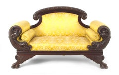 American Victorian Gold Upholstered Loveseat