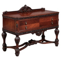 American Victorian Carved Mahogany Buffet Server / Sideboard