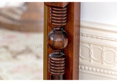 American Victorian Eastlake Antique Walnut Hall Mirror