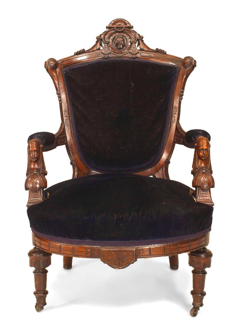 American Victorian Eastlake Style 'Renaissance Revival' Armchair For
