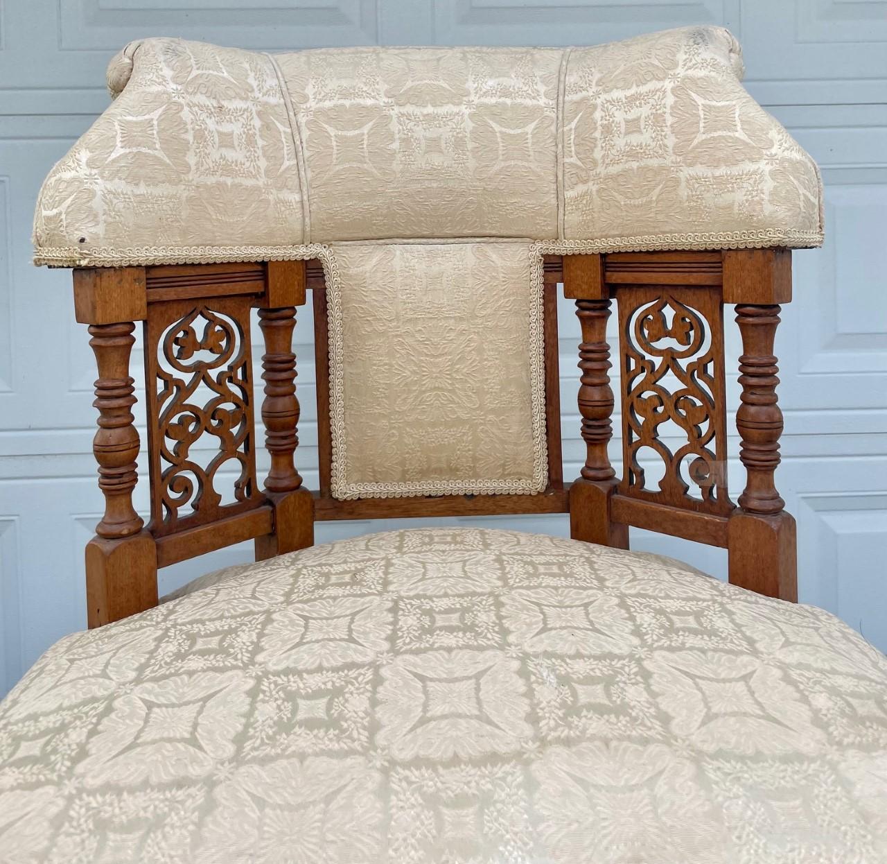 American Victorian Eastlake Upholstered Chair, 19th Century 1