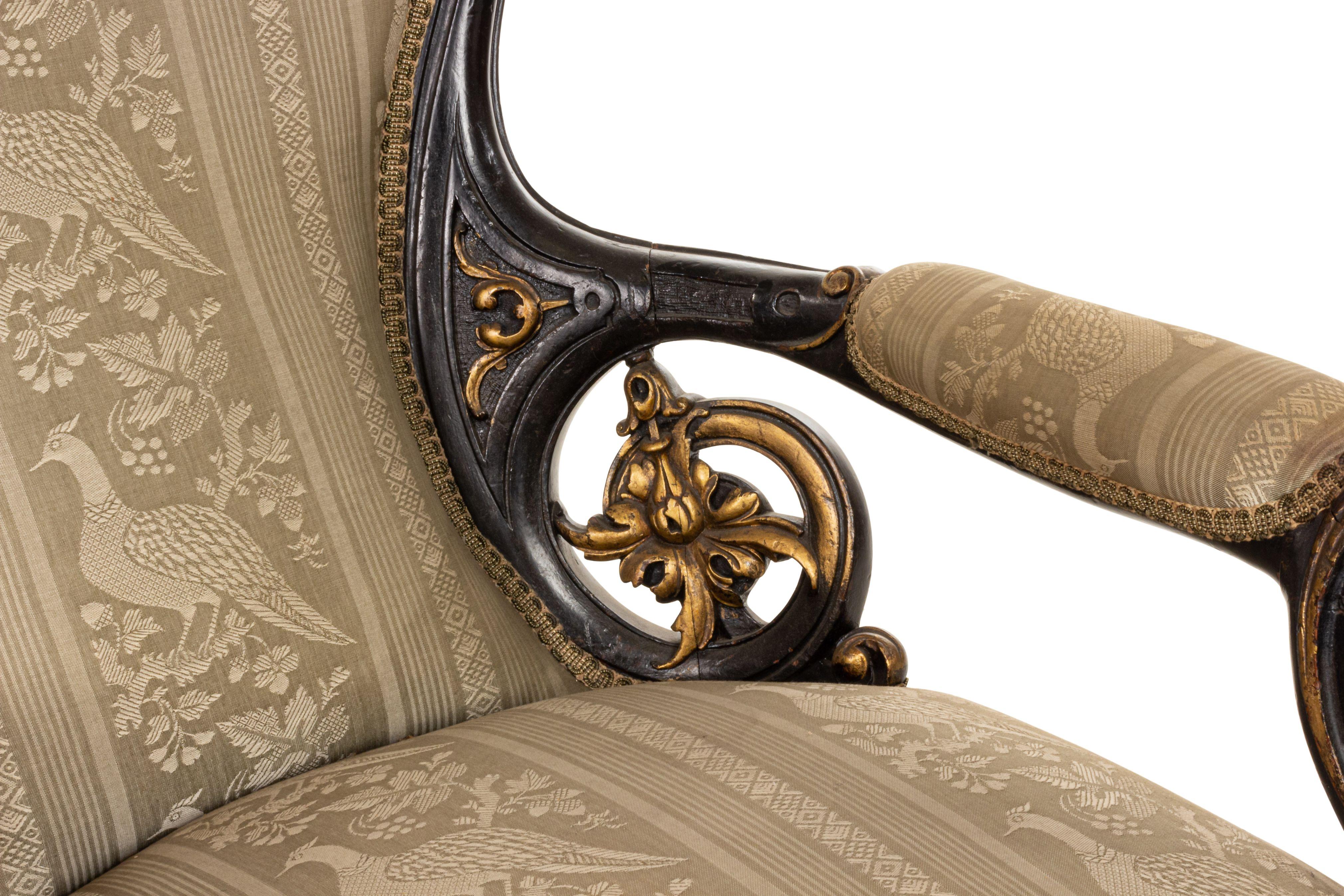 Sillón Victoriano Americano Ebonizado Oro en venta