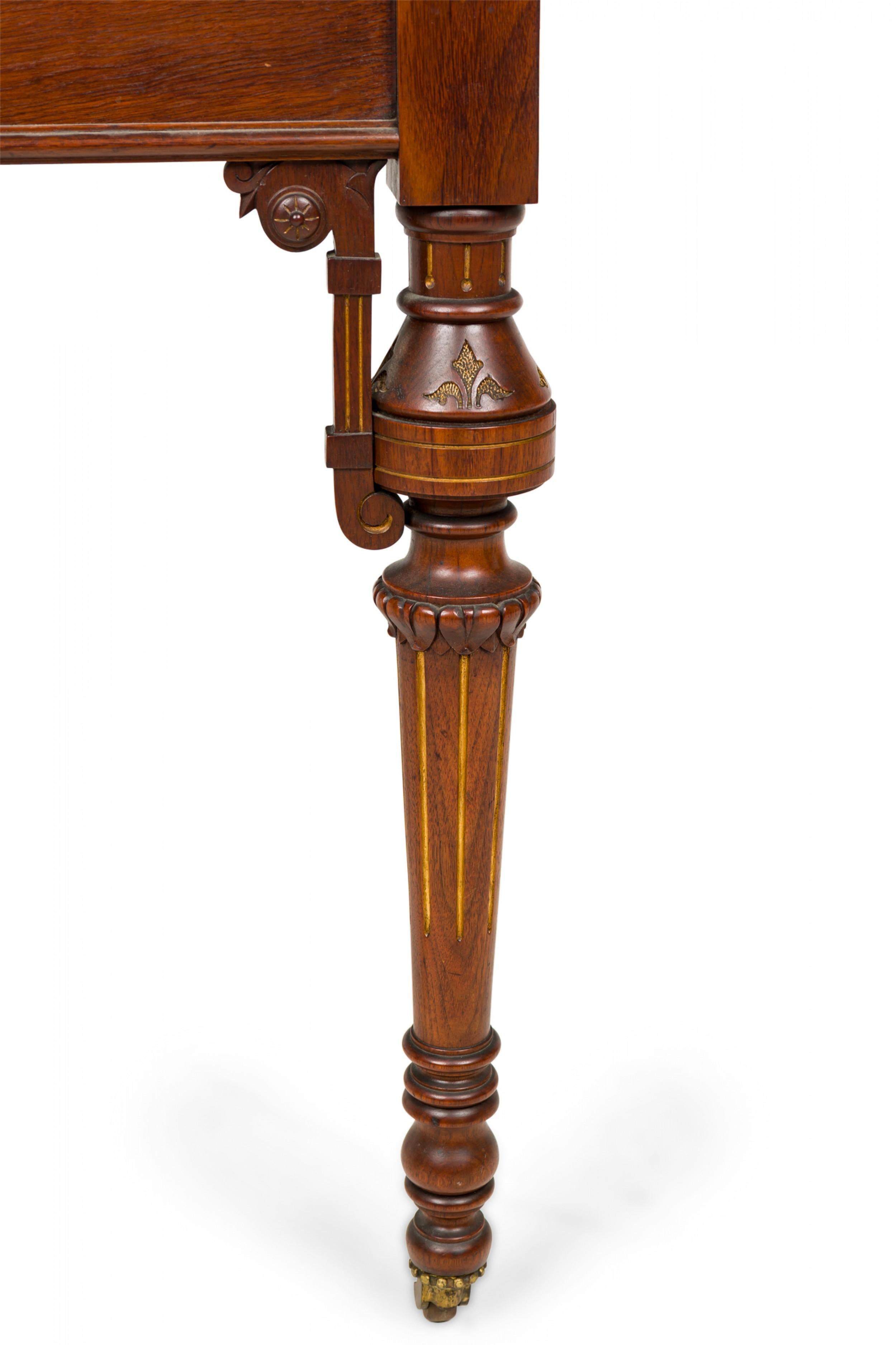 Tavolo consolle vittoriano americano pieghevole in Wood Demilune con piano allungabile in vendita 3