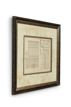 American Victorian Framed Monograph Print, Titled: Bank & Office Building For Th