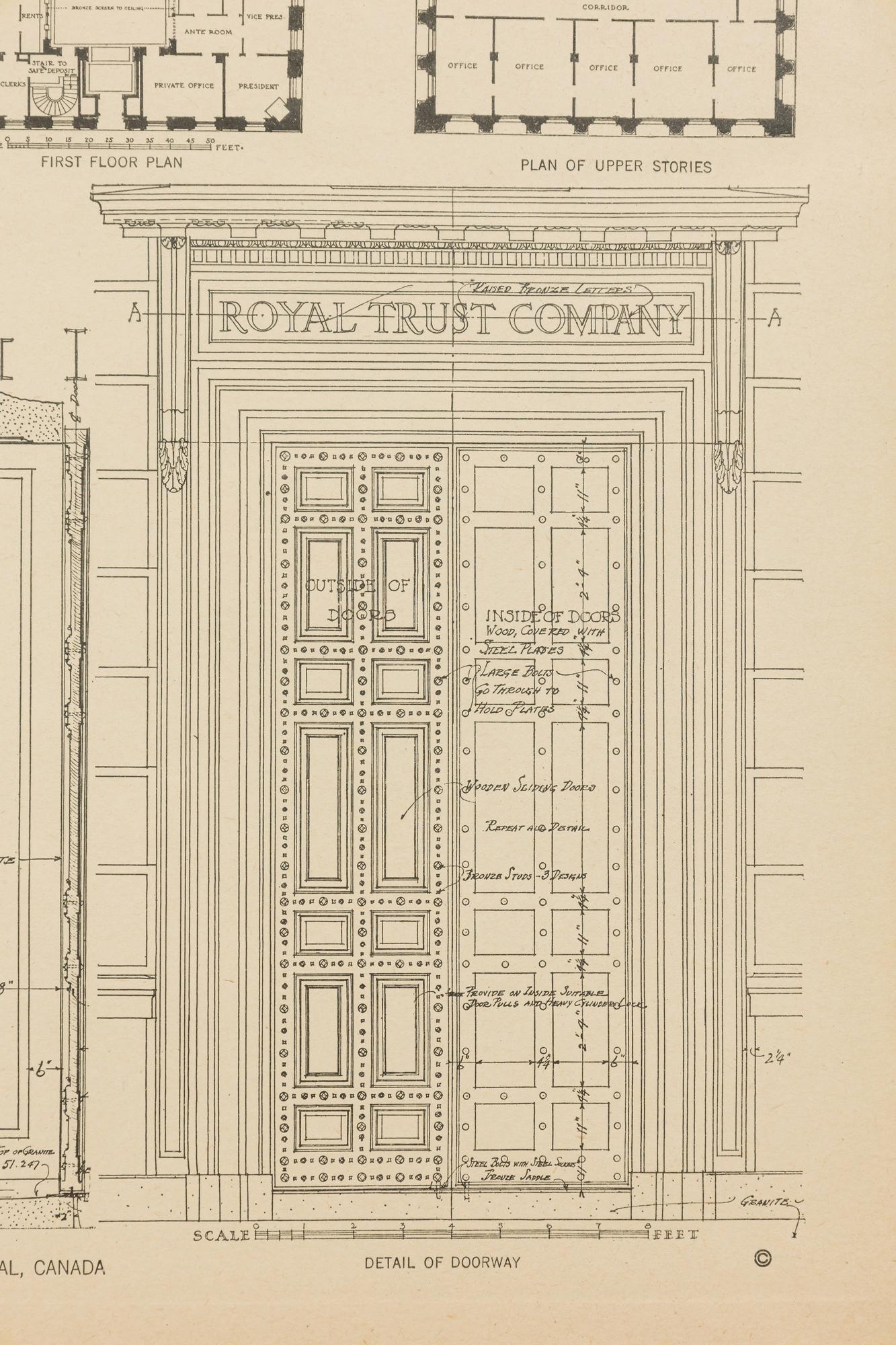Américain Impression de monographie victorienne américaine encadrée, intitulée : Bank & Office Building for Th en vente