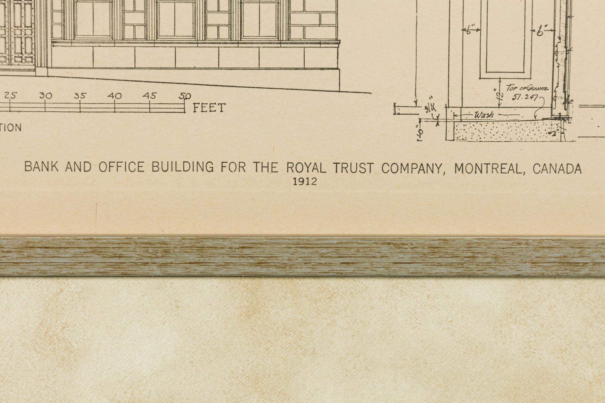 Impression de monographie victorienne américaine encadrée, intitulée : Bank & Office Building for Th Bon état - En vente à Queens, NY