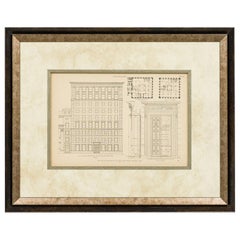 American Victorian Framed Monograph Print, Titled: Bank & Office Building For Th