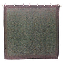 Mantel Victoriano Americano de Seda Floral Verde