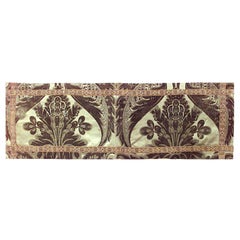 American Victorian Green Silk and Velvet Table Runner