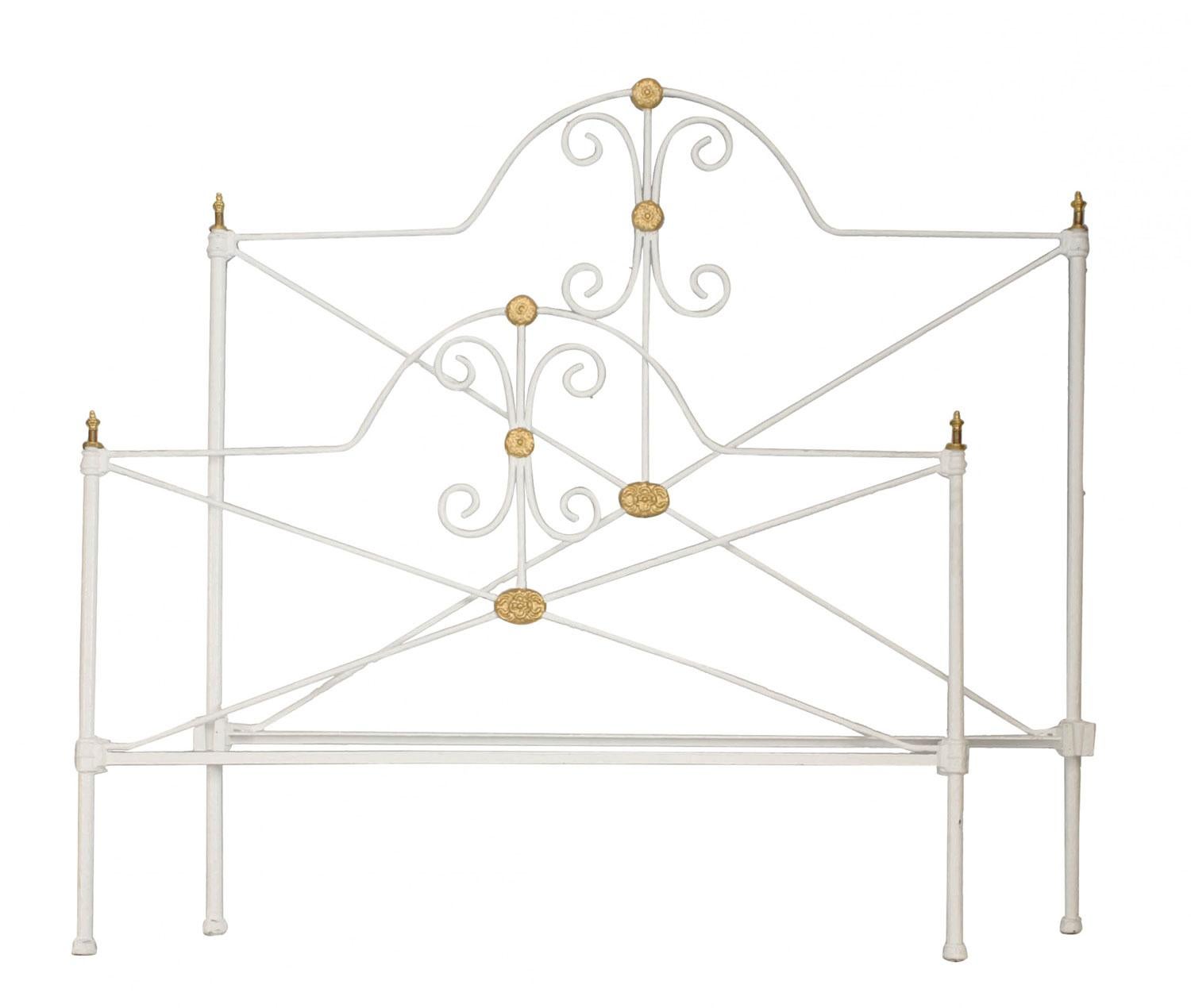 American Victorian Iron and Brass Full Bed For Sale