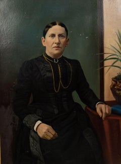 American Victorian Lady in Black Portrait