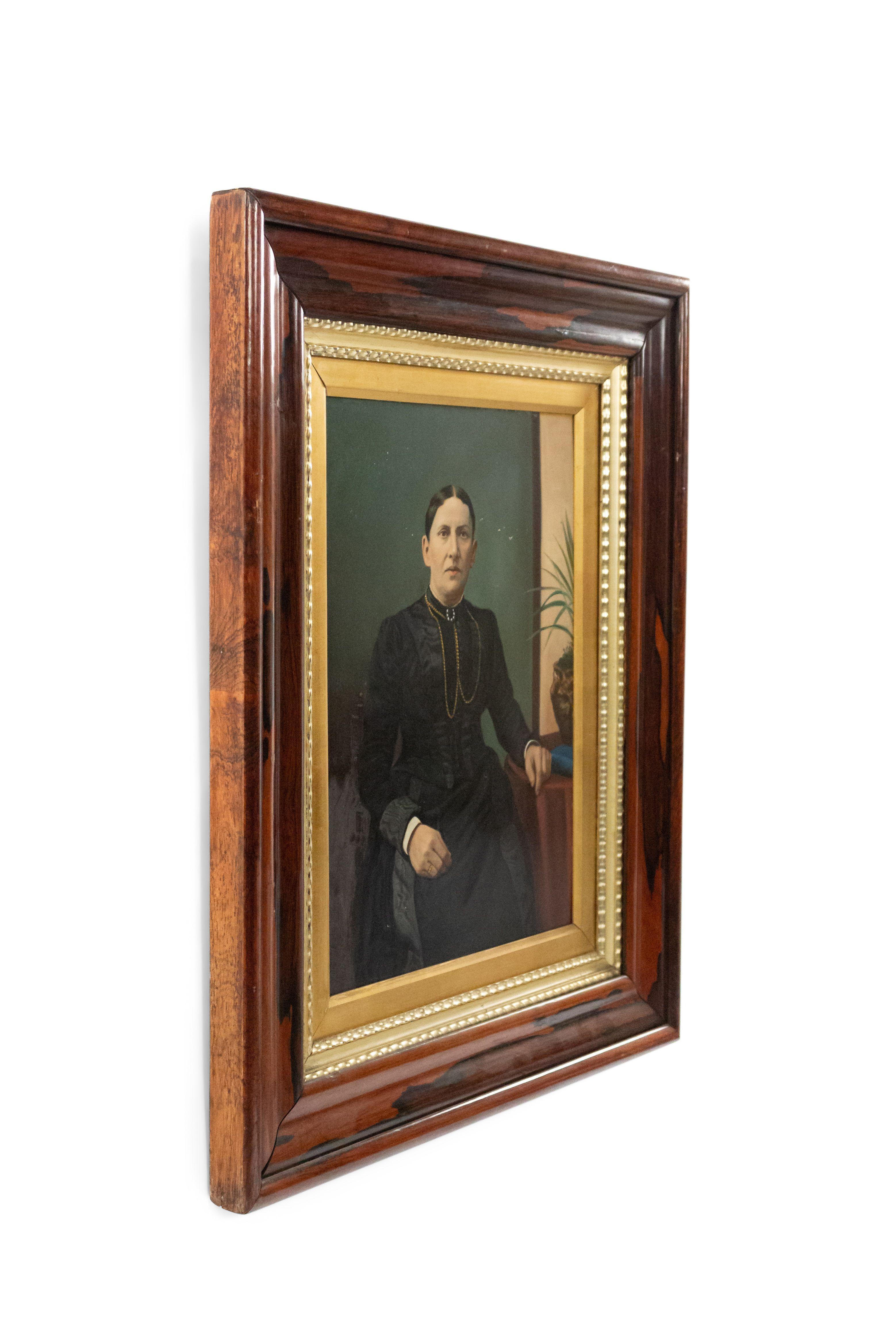 Doré Portrait d'une dame victorienne américaine en noir en vente