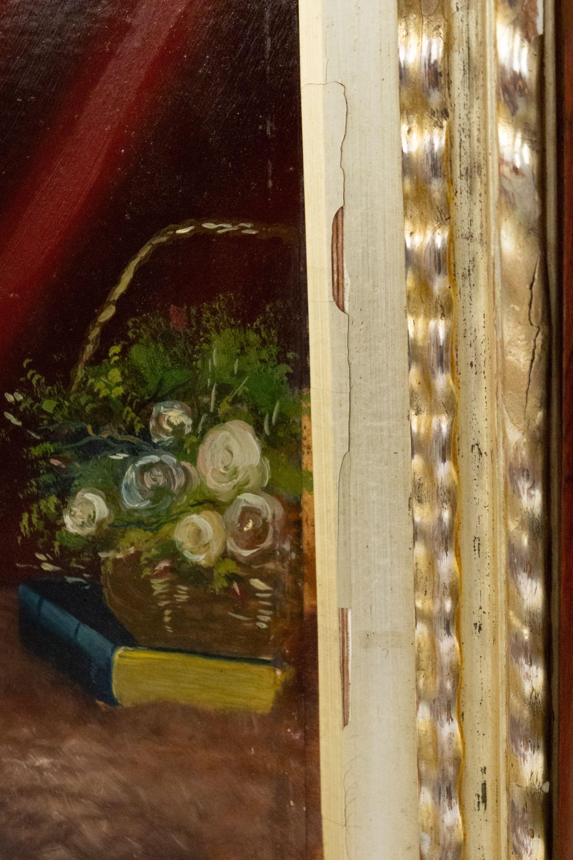 Peinture Portrait victorien américain d'une dame en brun en vente